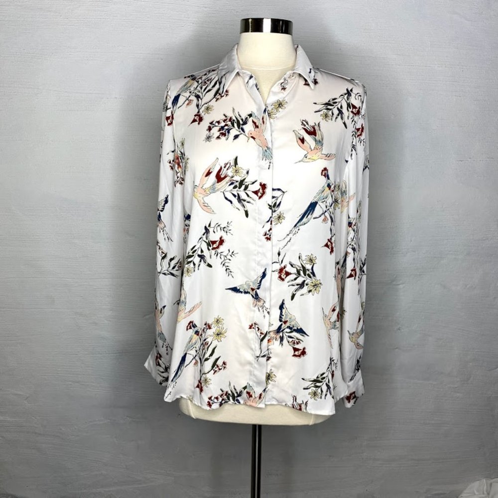 H&M Bird print blouse size 10